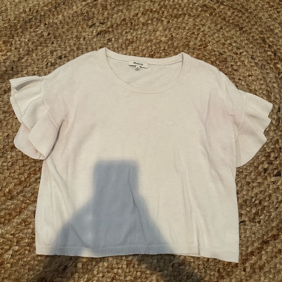 MADEWELL RUFFLE SLEEVE TOP - Picture 2 of 6